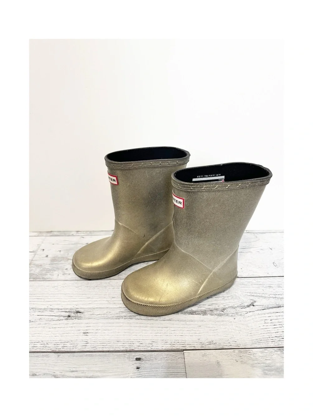 Hunter Kids Metallic  Gold Rain Boots